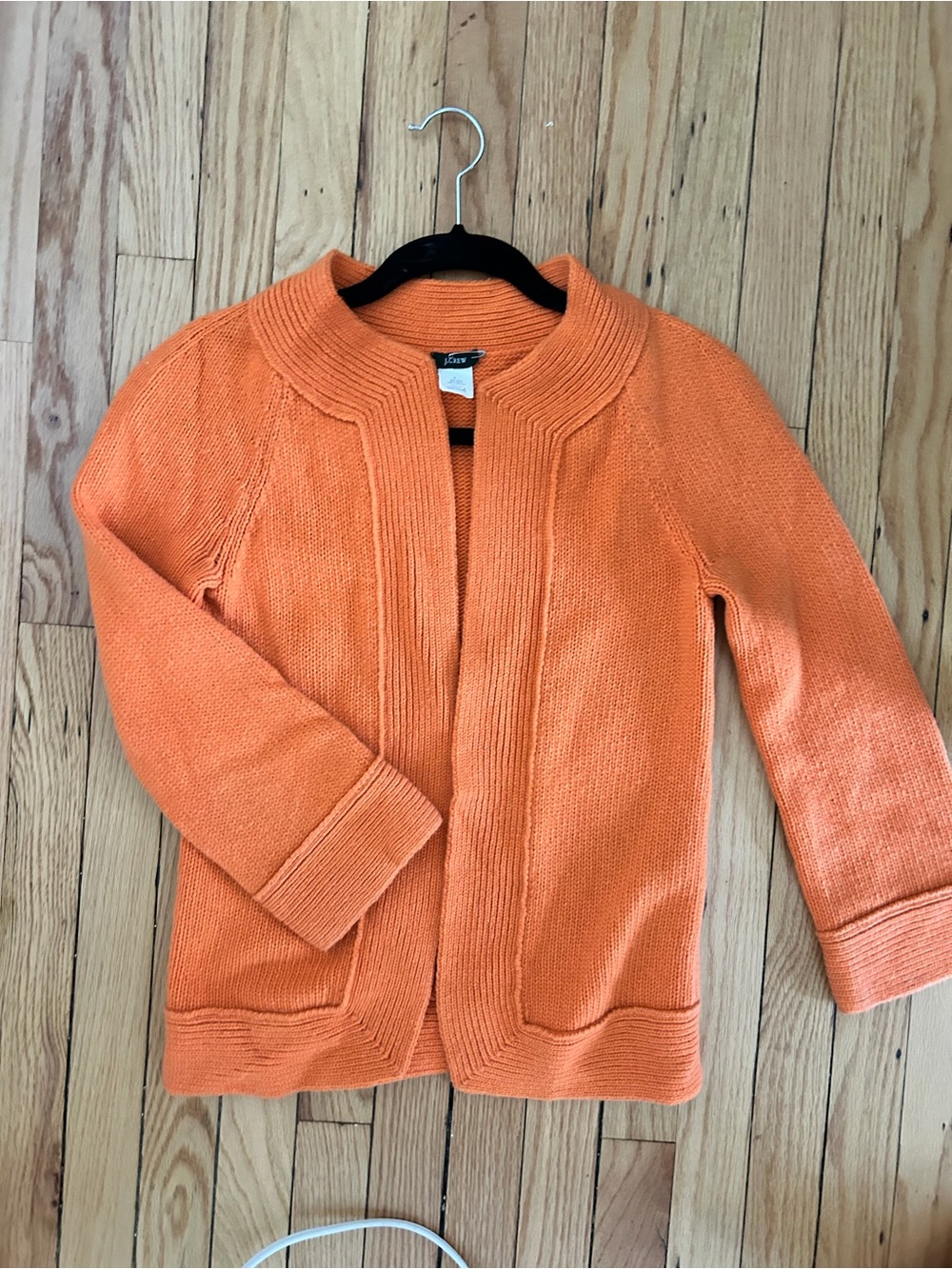 J Crew Orange Knit Cardigan Jacket